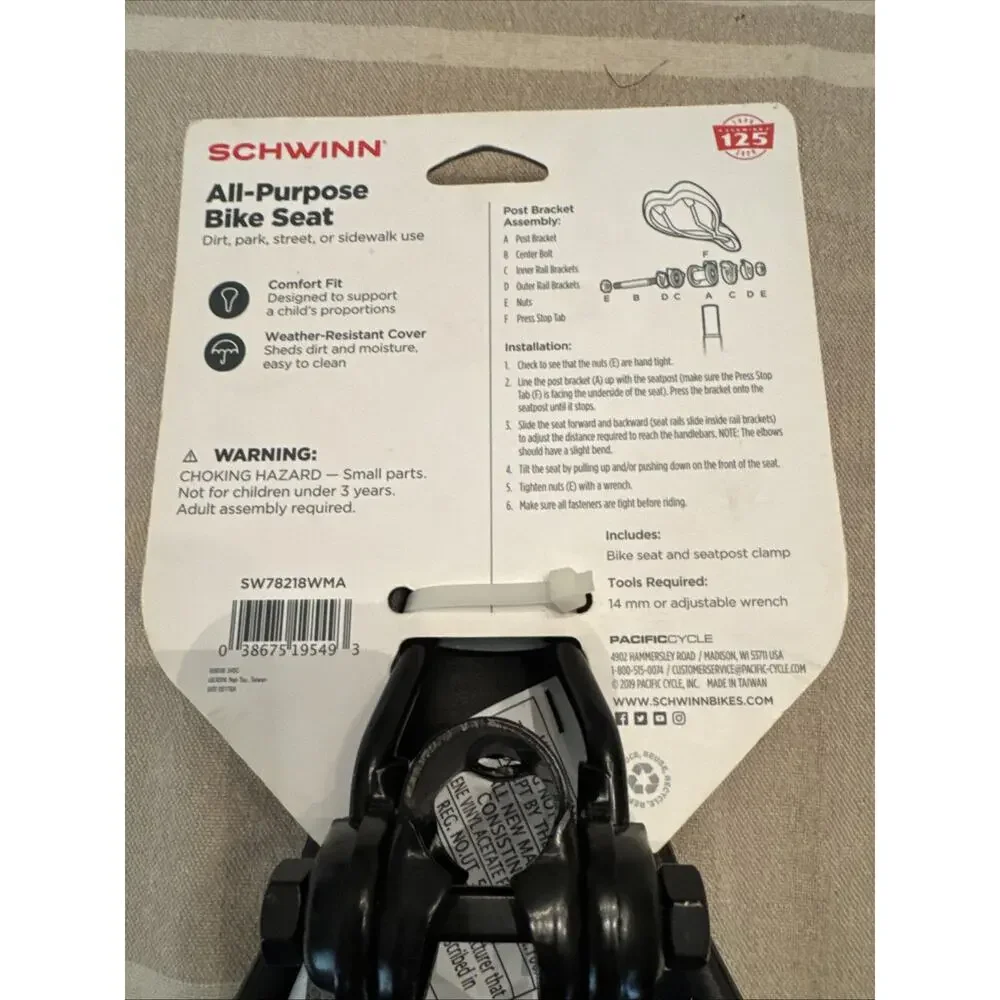 Schwinn Kids Spree Bicycle Seat NEW